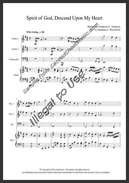 Spirit of God, Descend Upon My Heart  SacredSheetMusic.com