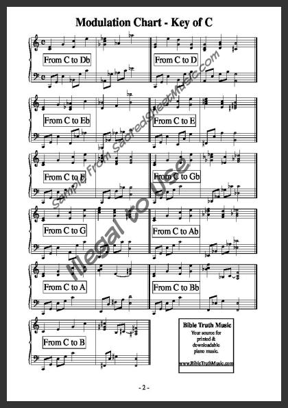 modulation chart sacredsheetmusic com key modulation chart