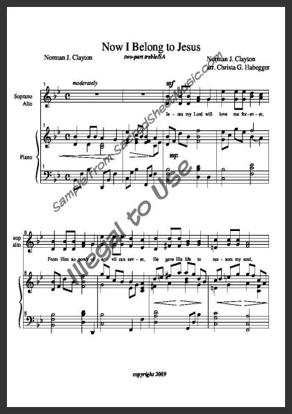 now i belong to jesus sacredsheetmusic com now i belong to jesus sheet music