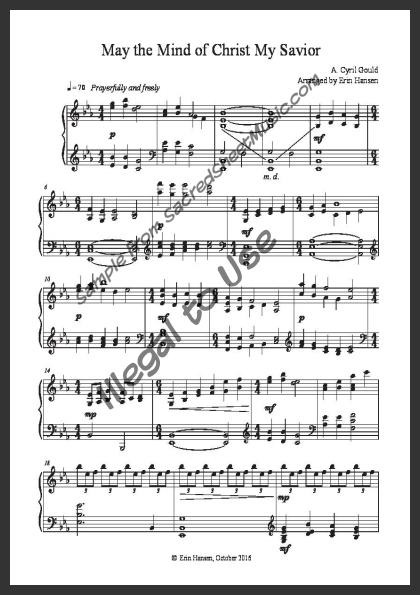 may the mind of christ my savior sheet music