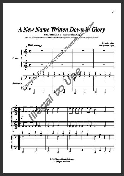 a new name written down in glory sacredsheetmusic com a new name in glory sheet music