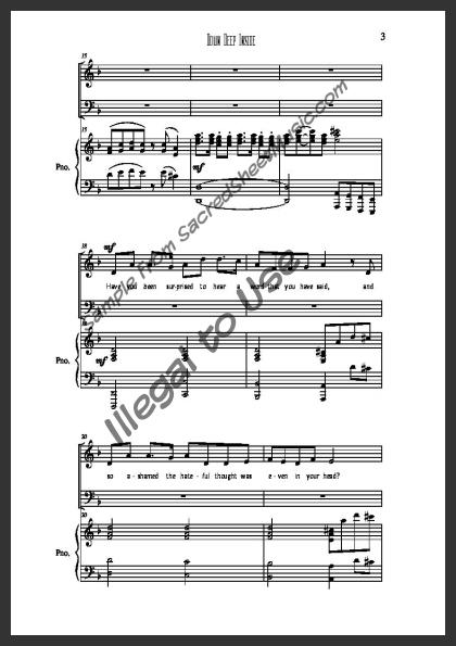 Down Deep Inside SacredSheetMusic com